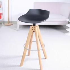 MDF Italia Barhocker & Barstühle|Barhocker Flow Stool Eiche Lackiert Matt Grafitgrau Gestell Eiche Natur