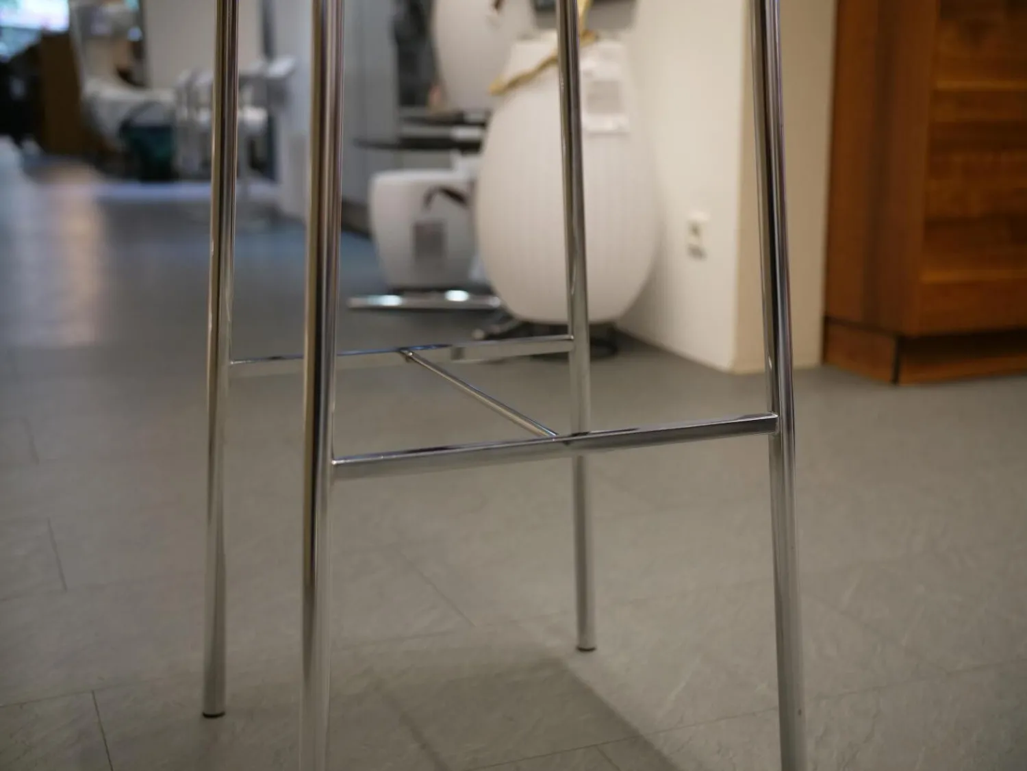 KFF Barhocker & Barstühle|Barhocker Glooh Kunstleder Skai Ocean 4-Fuß Rundrohr Verchromt