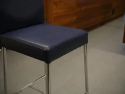 KFF Barhocker & Barstühle|Barhocker Glooh Kunstleder Skai Ocean 4-Fuß Rundrohr Verchromt