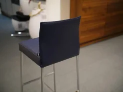 KFF Barhocker & Barstühle|Barhocker Glooh Kunstleder Skai Ocean 4-Fuß Rundrohr Verchromt