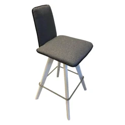 Mayer Barhocker & Barstühle|Barhocker Modell 1105 Kunstleder Schwarz 4-Fuß-Gestell Buche Magnolie Weiß