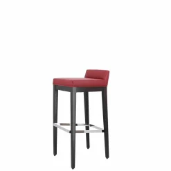 Jan Kurtz Barhocker & Barstühle|Barhocker Pasadena 80 Atom Weinrot 24 Leder Gestell Buche Wengefarben