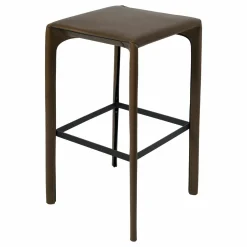 Walter Knoll Barhocker & Barstühle|Barhocker Saddle Chair Hoch 1246 Khaki Gestell mit Leder bezogen