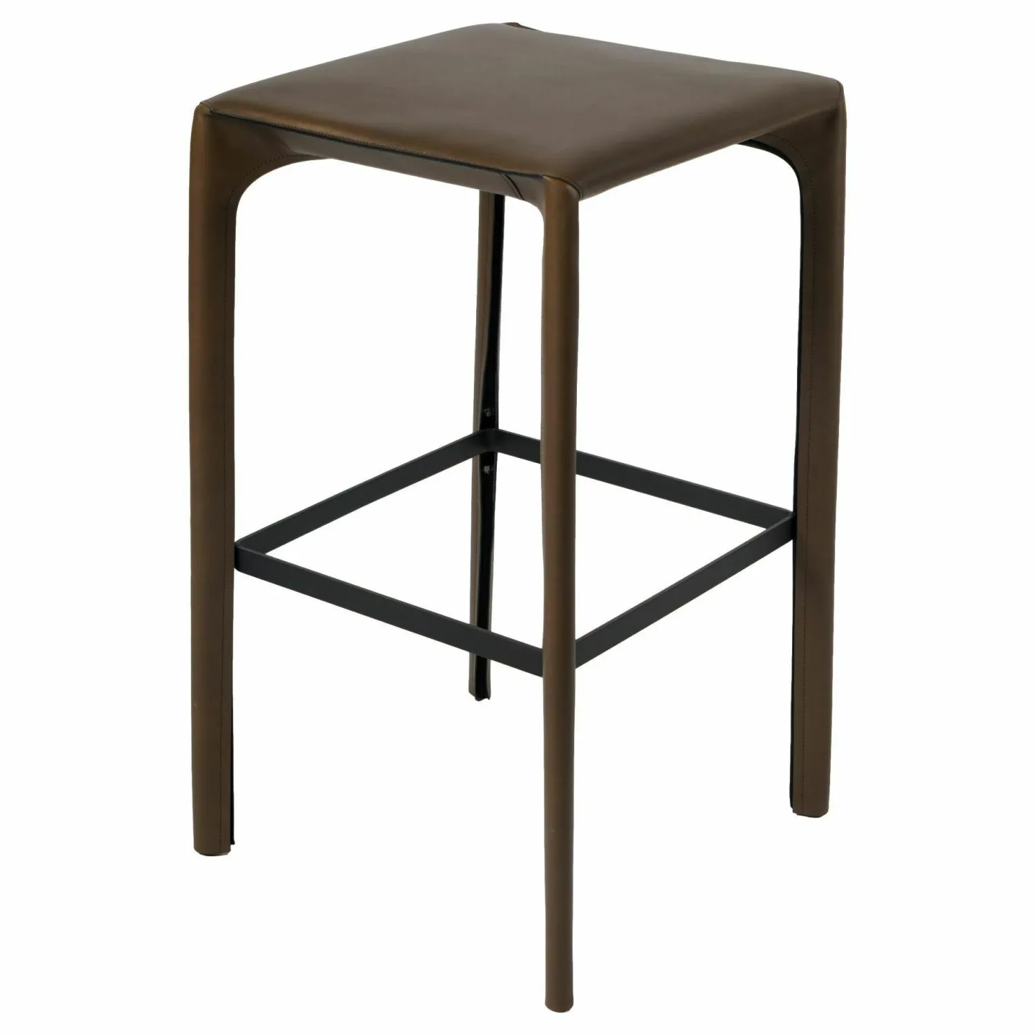 Walter Knoll Barhocker & Barstühle|Barhocker Saddle Chair Hoch 1246 Khaki Gestell mit Leder bezogen