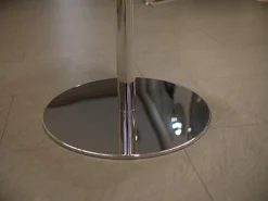 Rolf Benz Barhocker & Barstühle|Barhocker Sinus Leder 40.20 Schlamm Tellerfuß Verchromt