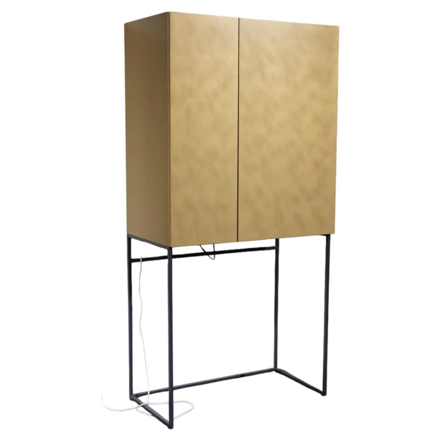 Sudbrock Vitrinen & Highboards|Barschrank Contur 3900 Lack 423 Gold Gebürstet Gestell Metall Anthrazit Schwarz