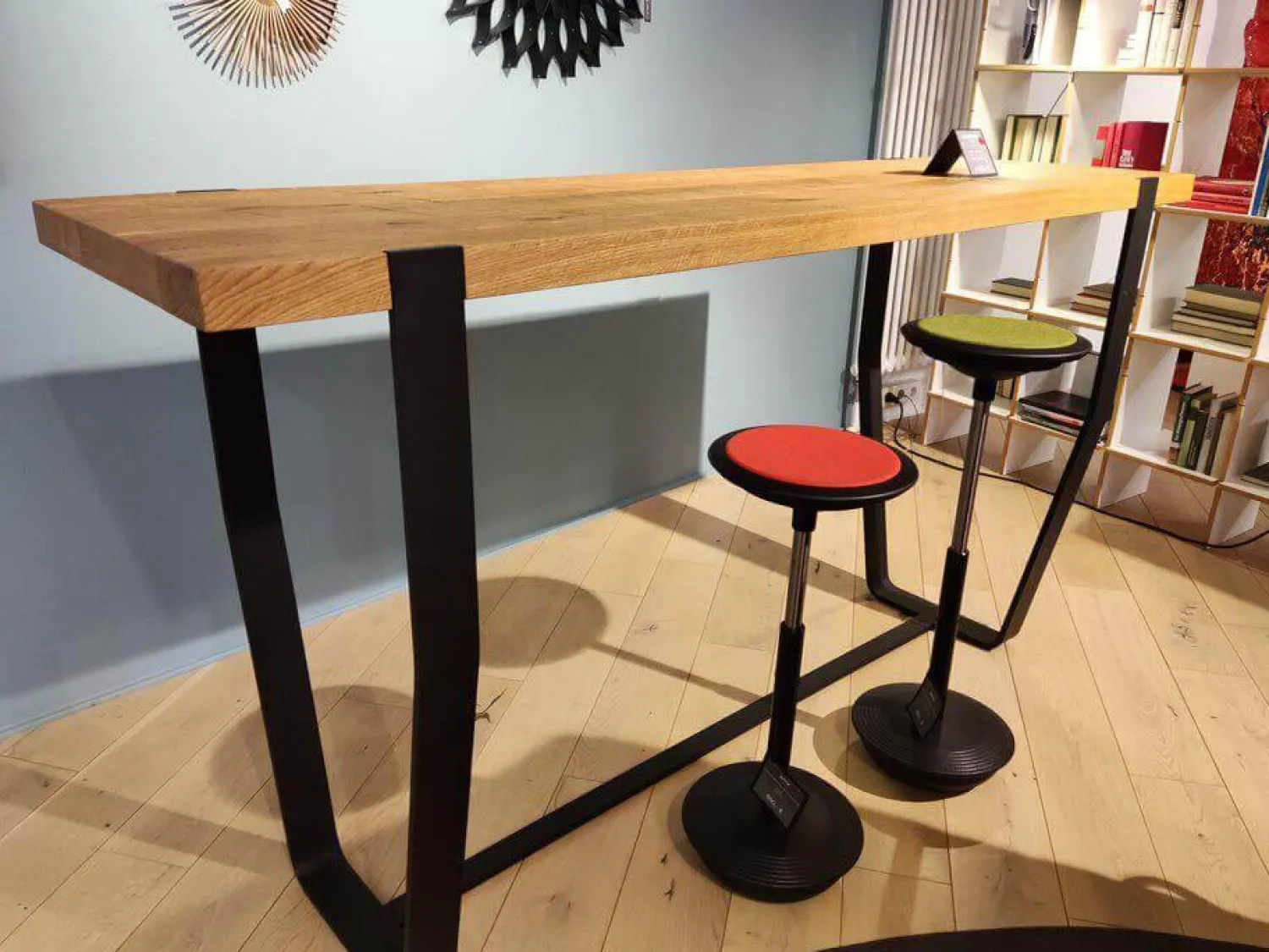 Janua Esstische|Bartisch Clamp Tischplatte Eiche Mit Metallgestell Schwarz Pulverbeschichtet