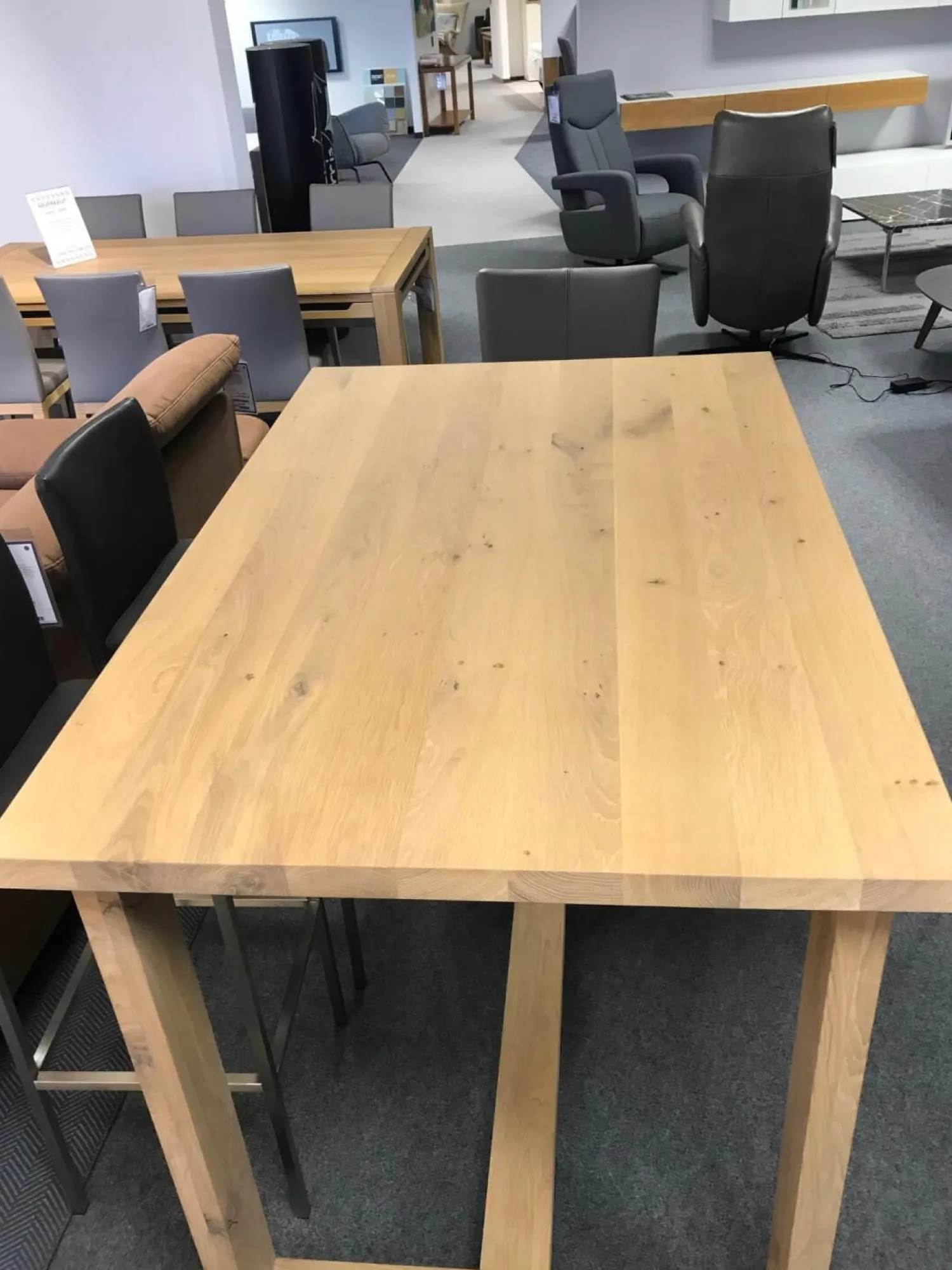 Fornestas Esstische|Bartisch Wildeiche Massiv Weiß Geölt 140 x 90