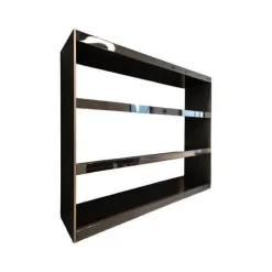 Minotti Regale|Bücherregal Carson Fachböden Ebenholz Seitenausführung Bronze