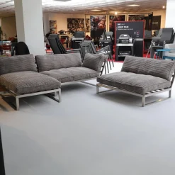 Marcel Design Loungemöbel|Becker Outdoor Lounge Gruppe Und Bank Bezug Cord Grau Gestell Edelstahl Handgebürstet