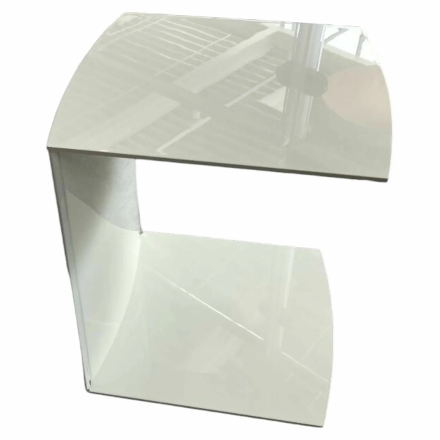 Rolf Benz Beistelltische|Beistelltisch 8300-517 Platte Weiß Hochglanz Lackiert Gestell Weiß