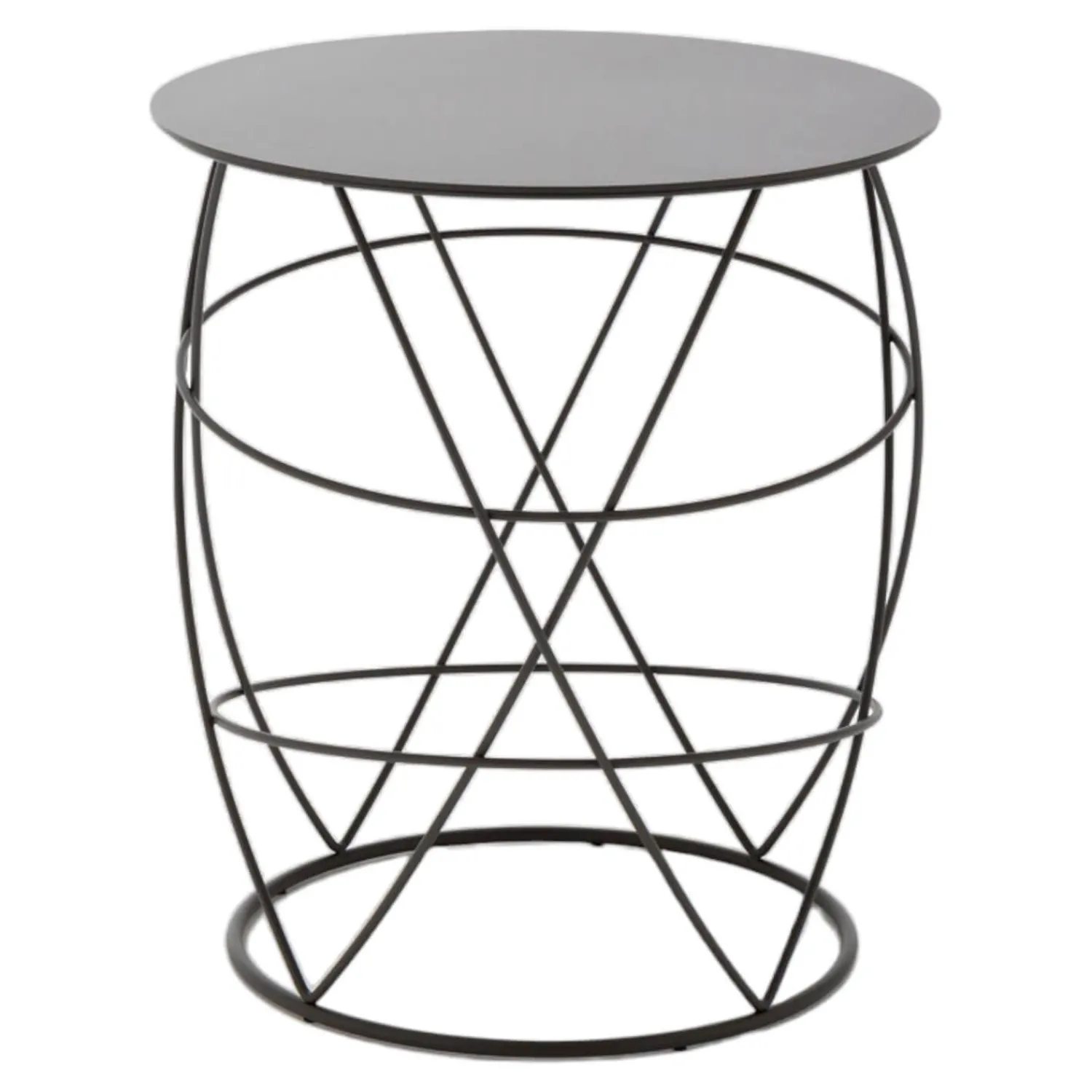 Rolf Benz Beistelltische|Beistelltisch 942-105 Stahl Rundrohr Gepulvert Silbergrau RAL7001