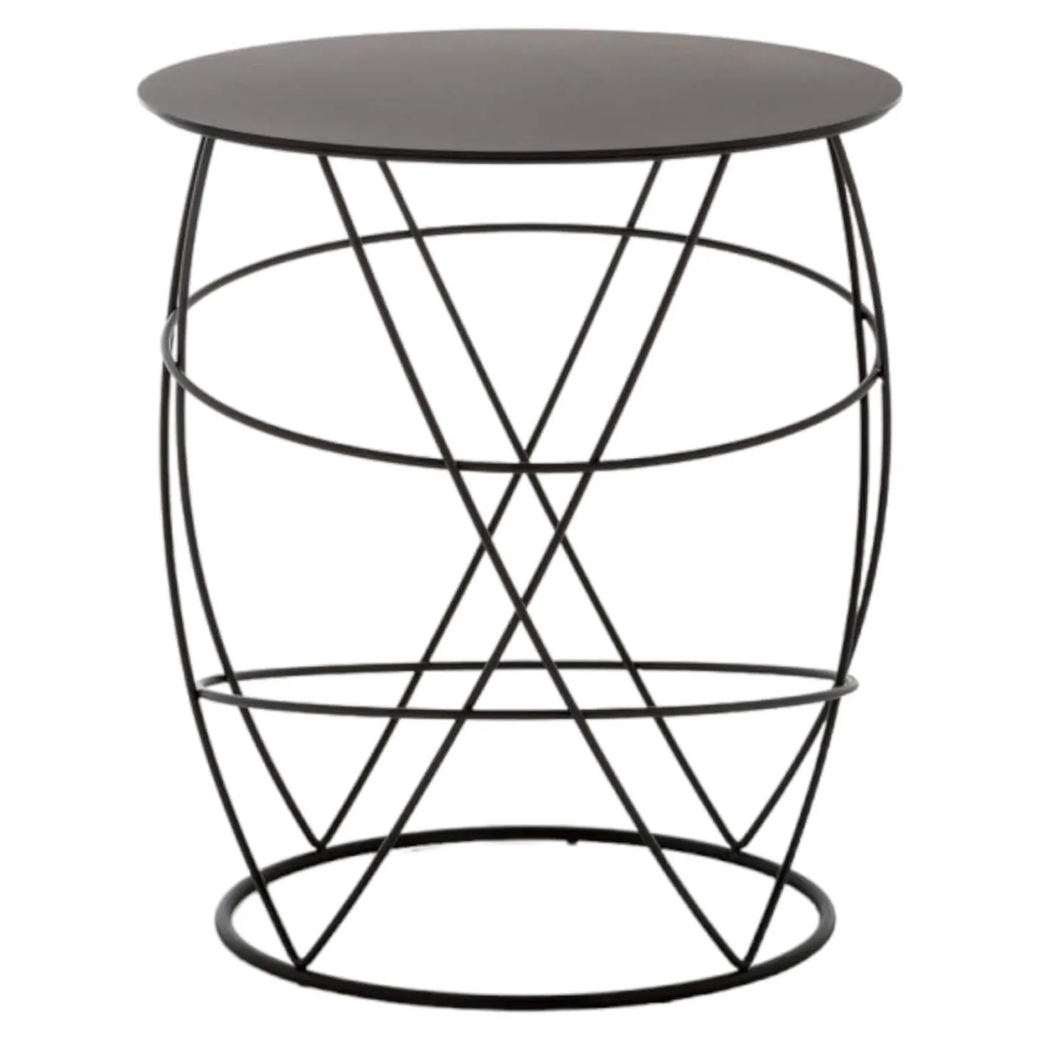 Rolf Benz Beistelltische|Beistelltisch 942-101 Stahl Rundrohr Gepulvert Umbragrau