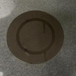 Draenert Beistelltische|Beistelltisch 1380 Tosca Farbglas Braun Gestell Stahlrohr Dunkelbronze