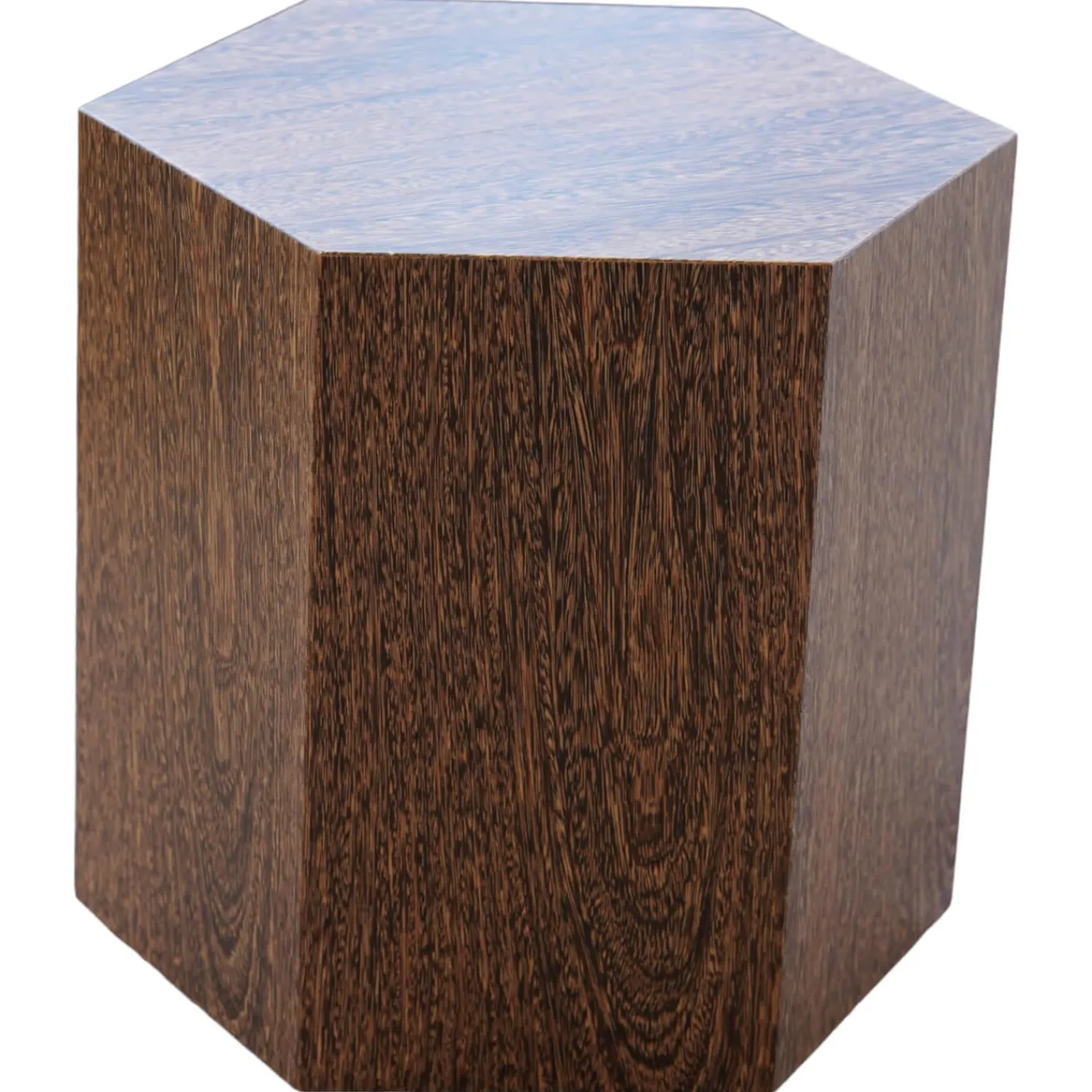 Minotti Beistelltische|Beistelltisch Aeron Sechseckig Nerzfarbig Getöntes Sucupira Furnier Höhe 34cm