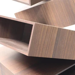 Porro Beistelltische|Beistelltisch Balancing Boxes Tineo Dunkelbraun Furniert Indischer Apfelbaum