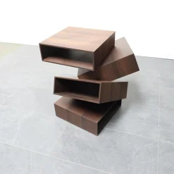 Porro Beistelltische|Beistelltisch Balancing Boxes Tineo Dunkelbraun Furniert Indischer Apfelbaum
