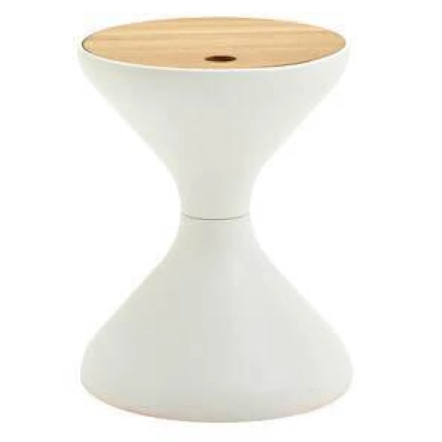 Gloster Beistelltische|Beistelltisch Bells Teakplatte Gestell Aluminium Weiß Pulverbeschichtet Ohne Ice Bucket