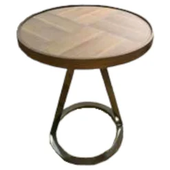 Bodema Beistelltische|Beistelltisch Bipede MDF Nussbaum Furniert Gestell Metall Schwarz Verchromt