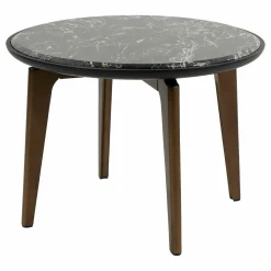 Giorgetti Beistelltische|Beistelltisch Blend 56686 Rund Marmorplatte Portoro Basis Bronzefarben Rund