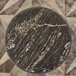 Giorgetti Beistelltische|Beistelltisch Blend Marmor Schwarz Gestell Eschenholz