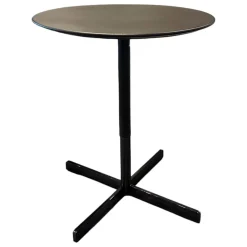 Poltrona Frau Beistelltische|Beistelltisch Bob Platte Leder SC 80-Bruno Havana Caffe Schwarz Gestell Stahl Nickelbrüniert Schwarz