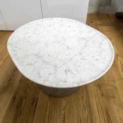 B&B Italia Beistelltische|Couchtische|Beistelltisch Button Oval Marmor weiss