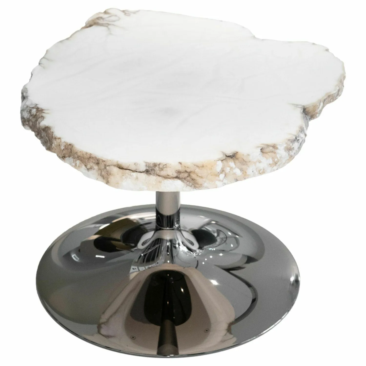 Edra Couchtische|Beistelltisch Cicladi CLD010 Platte Alabaster Natur Gestell Chrom