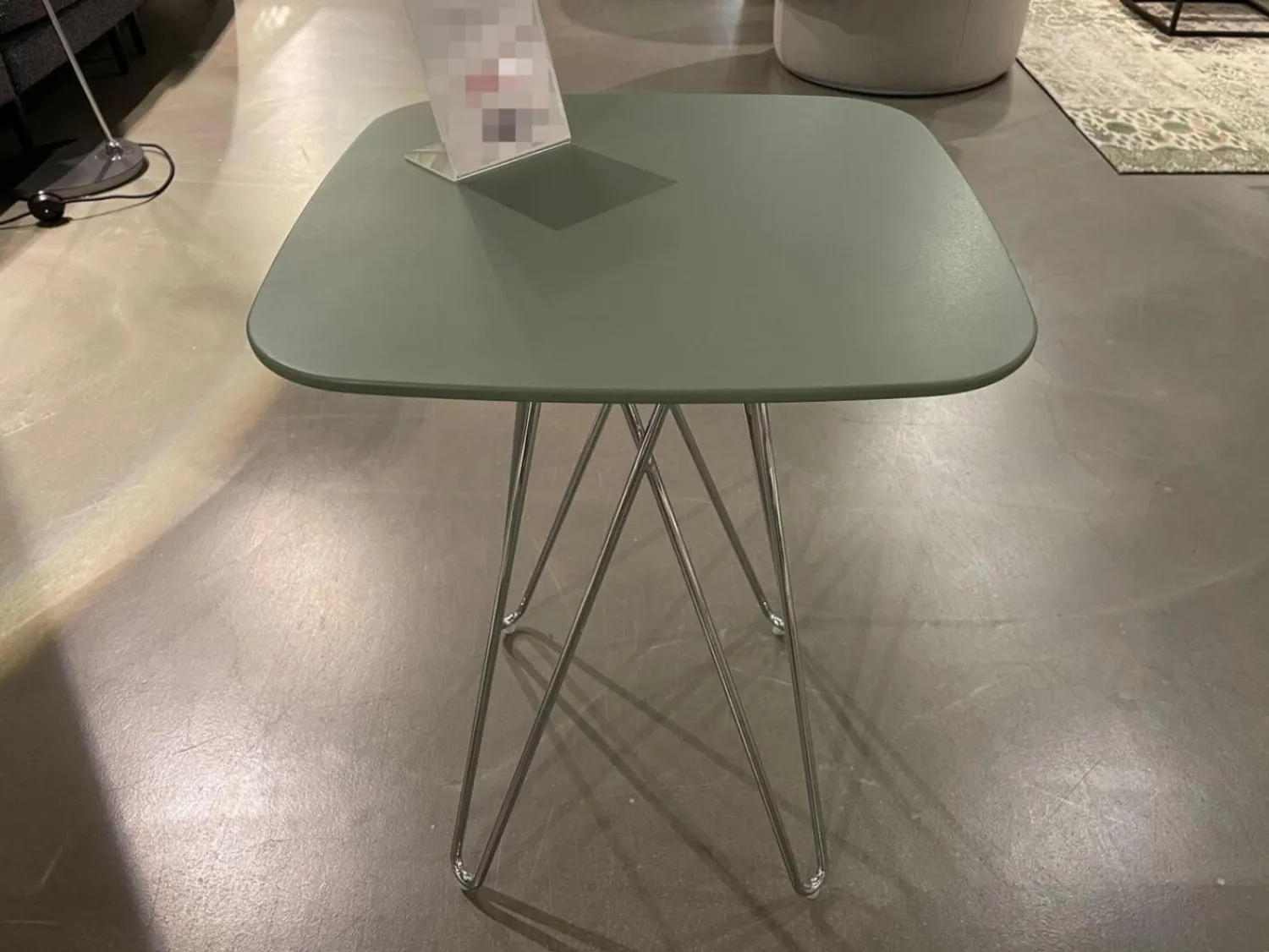 Leolux Beistelltische|Beistelltisch Cimber MDF Lackiert Spruzza 175 Thyme Stahlgestell Verchromt