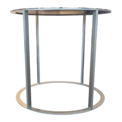 B&B Italia Beistelltische|Beistelltisch Elios SMT05S Metallplatte Stahl Glänzend Gestell Nickelfarben Lackiert