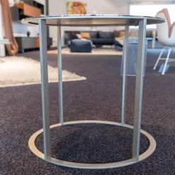 B&B Italia Beistelltische|Beistelltisch Elios SMT05S Metallplatte Stahl Glänzend Gestell Nickelfarben Lackiert