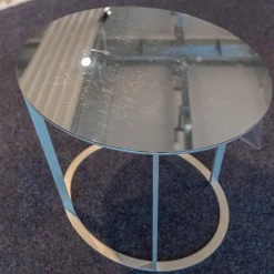 B&B Italia Beistelltische|Beistelltisch Elios SMT05S Metallplatte Stahl Glänzend Gestell Nickelfarben Lackiert