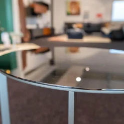 B&B Italia Beistelltische|Beistelltisch Elios SMT05S Metallplatte Stahl Glänzend Gestell Nickelfarben Lackiert