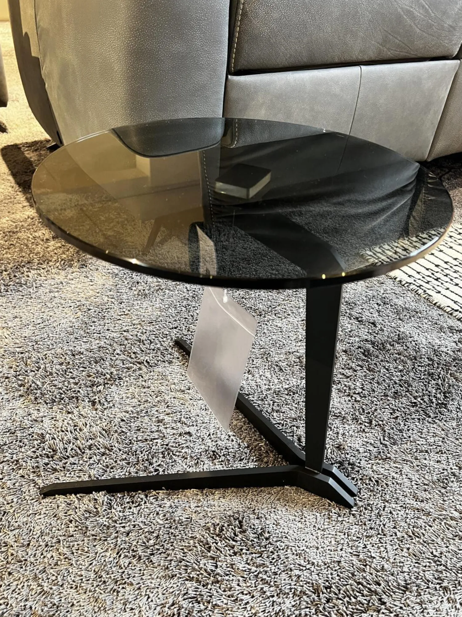 Musterring Couchtische|Beistelltisch Fabia Platte Rauchglas Schwarz Gestell Stahl Schwarz Lackiert