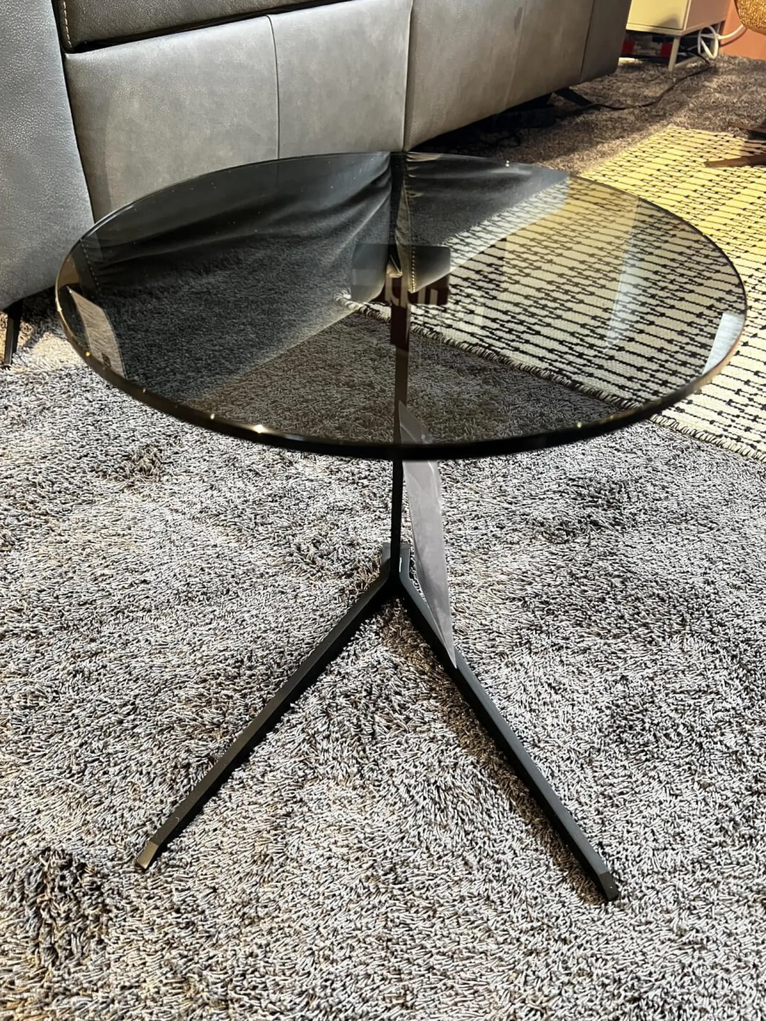 Musterring Couchtische|Beistelltisch Fabia Platte Rauchglas Schwarz Gestell Stahl Schwarz Lackiert