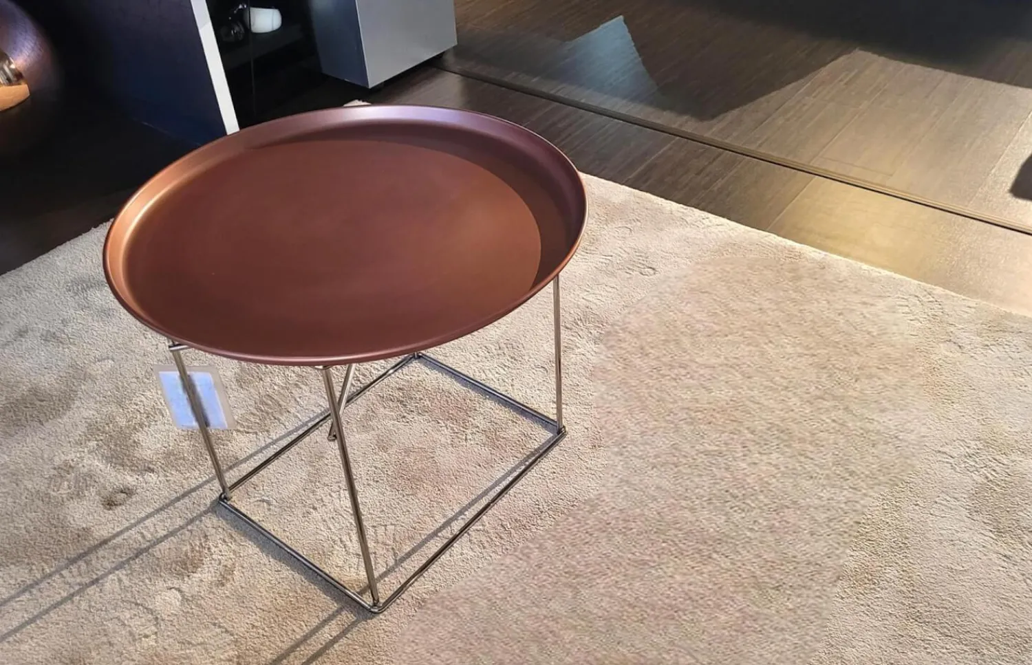 B&B Italia Beistelltische|Beistelltisch Fat Fat TFF62 A Tablett Kupfer Brüniert Gestell Glänzend Verchromt