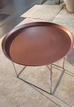 B&B Italia Beistelltische|Beistelltisch Fat Fat TFF62 A Tablett Kupfer Brüniert Gestell Glänzend Verchromt