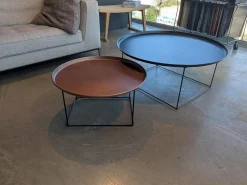 B&B Italia Beistelltische|Beistelltisch Fat-Fat Platte Metall Brüniert 171r Bronze Gestell Stahl Schwarz Lackiert