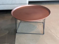 B&B Italia Beistelltische|Beistelltisch Fat-Fat Platte Metall Brüniert 171r Bronze Gestell Stahl Schwarz Lackiert