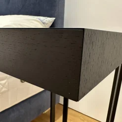 Lambert Beistelltische|Beistelltisch Freddy Eiche Teilmassiv Schwarz Gestell Schwarz Pulverbeschichtet