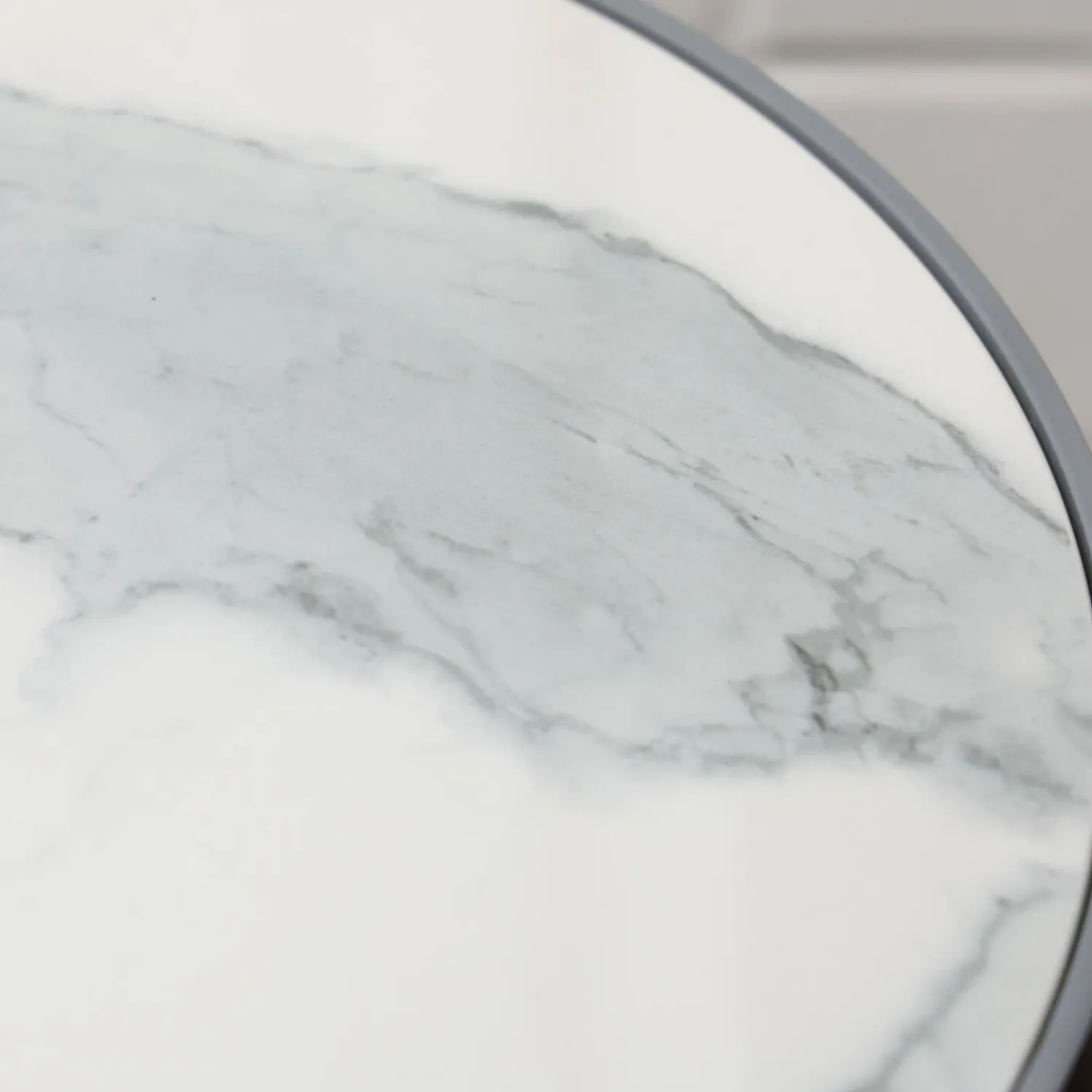 Rom Beistelltische|Beistelltisch Gio T40 3 Platte Angora Weiß Grau Gestell Schwarz