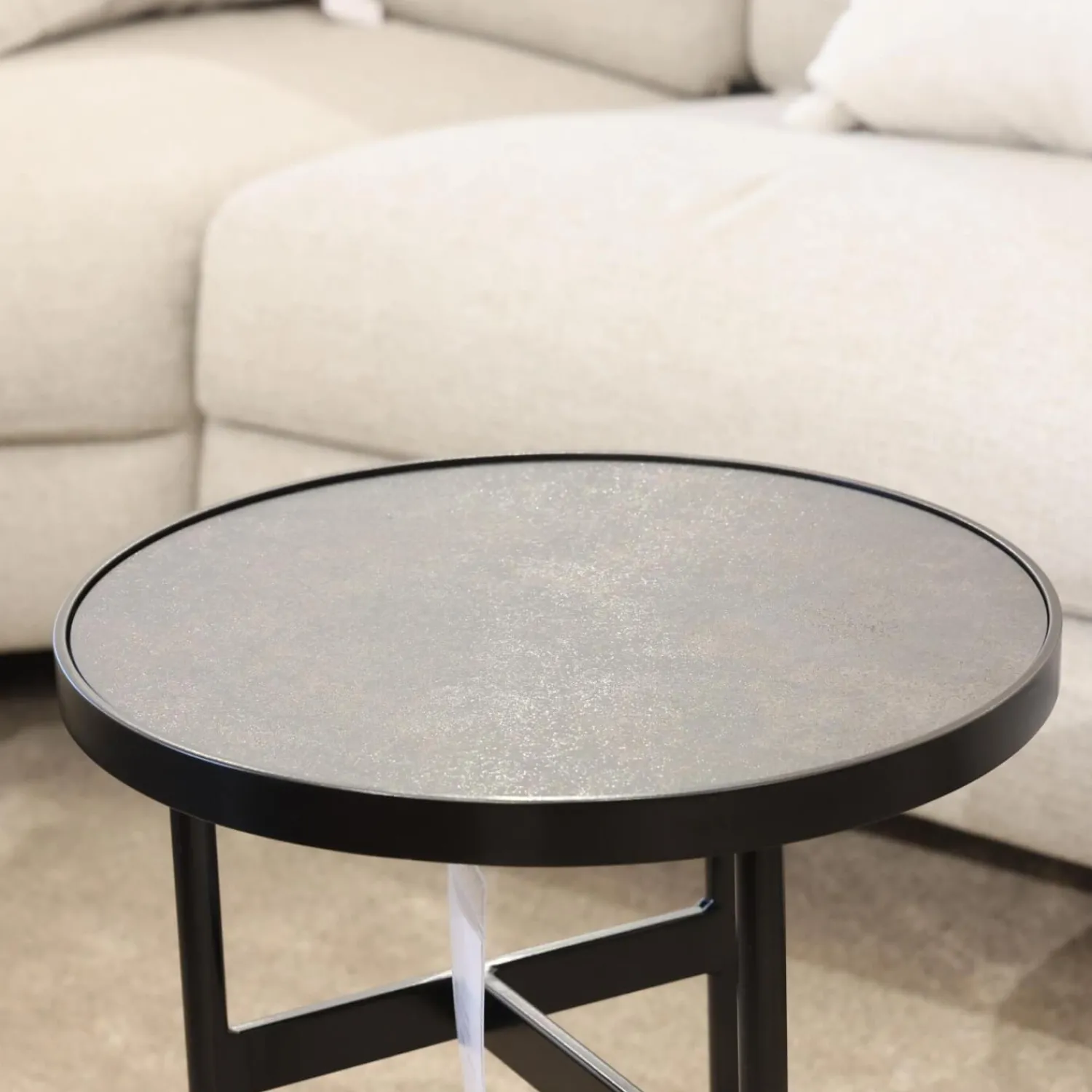 Rom Beistelltische|Beistelltisch Gio Tischplatte Black Schwarz Gestell Metall Pulverbeschichtet Schwarz