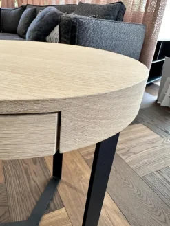 Lambert Beistelltische|Beistelltisch Harry Platte Eiche Gekälkt Schwarz Gestell Eisenprofil Schwarzanthrazit Geschweißt