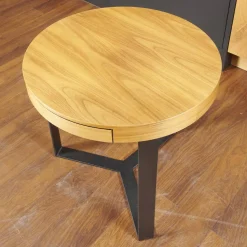 Lambert Couchtische|Beistelltisch Harry Walnuss Teilmassiv Furniert Gestell Eisen Schwarz Pulverbeschichtet