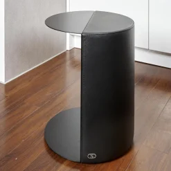 De Sede Beistelltische|Beistelltisch Hoch 61 Bezug Leder 28 Living 11 Black Gestell Stahl Schwarz Beschichtet