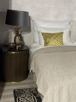 Richmond Beistelltische|Beistelltisch Ironville Marmor Schwarz Metallgestell Gold