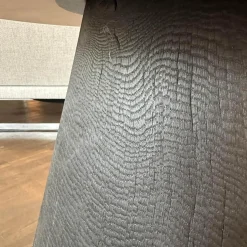 ASCO Beistelltische|Beistelltisch Ivy Platte Naturstein Weiß Poliert Massivholzkegel Brandeiche Schwarz Geölt