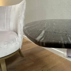 Bielefelder Werkstätten Beistelltische|Beistelltisch Joy BW T 110 100 Platte Granit Grau Gestell Messingfarbig Matt