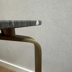 Bielefelder Werkstätten Beistelltische|Beistelltisch Joy BW T 110 100 Platte Granit Grau Gestell Messingfarbig Matt