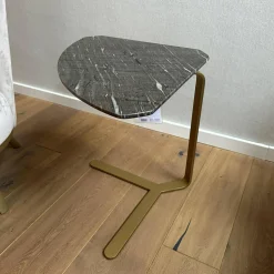 Bielefelder Werkstätten Beistelltische|Beistelltisch Joy BW T 110 100 Platte Granit Grau Gestell Messingfarbig Matt